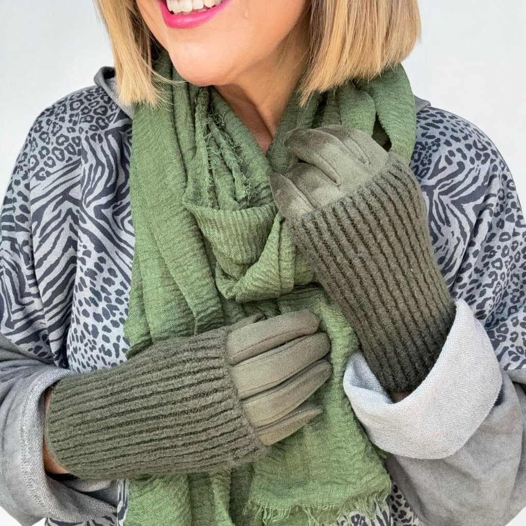 The Posh Store Plain Scarf - Khaki - Beales department store