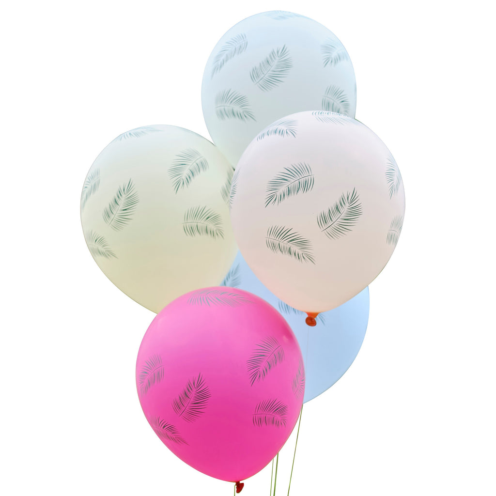 Palm Leaf Hawaiian Balloon Bundle Party Decorations- 5 Inner Pack