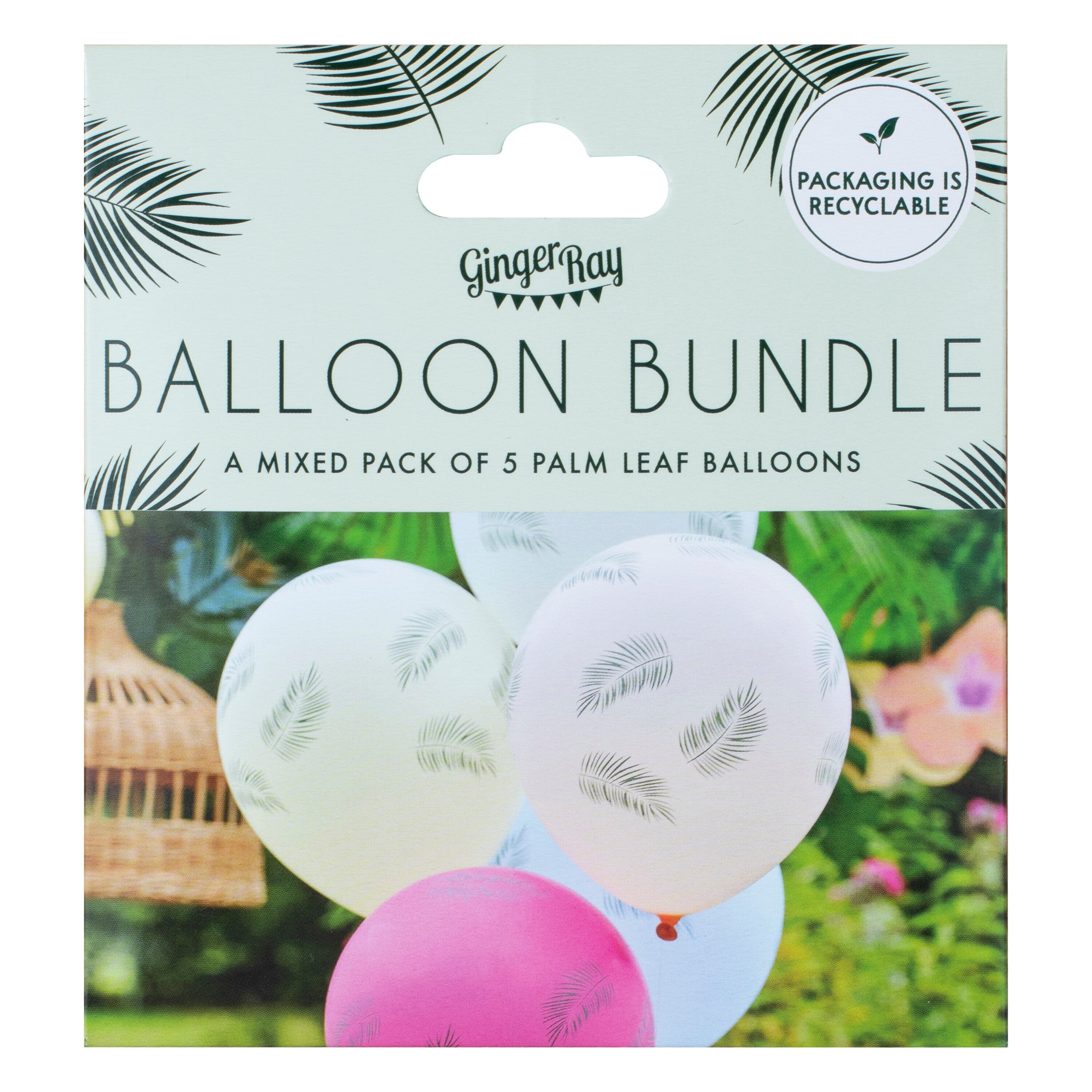 Palm Leaf Hawaiian Balloon Bundle Party Decorations