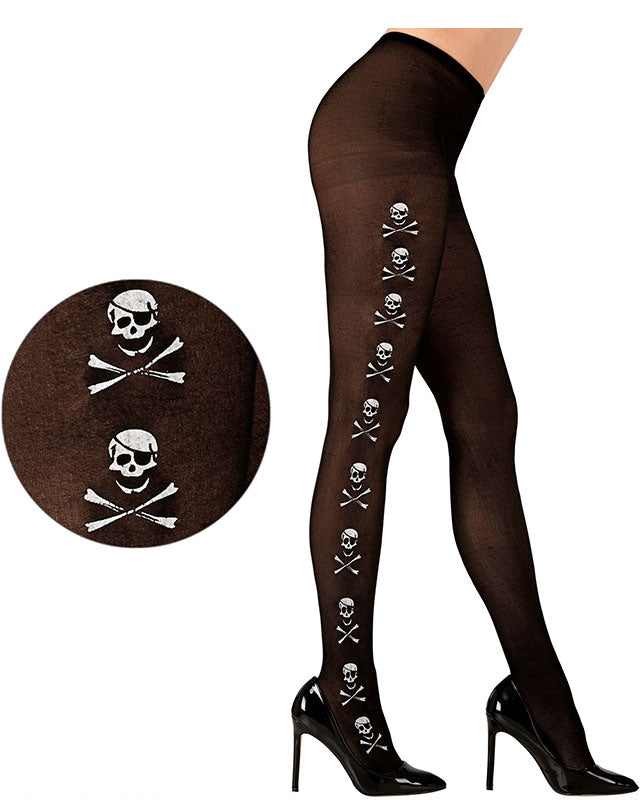 Black Tights with Skulls & Bones- Adult