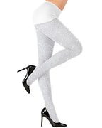 White Glitter Tights - Adult
