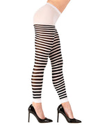 Black & White Striped Leggings - One Size