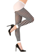 Black & White Striped Leggings - One Size