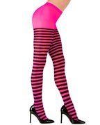Black & Pink Striped Tights - Adult
