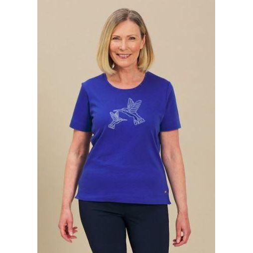 TIGI Bird Embroidered Top - Ultramarine - Beales department store