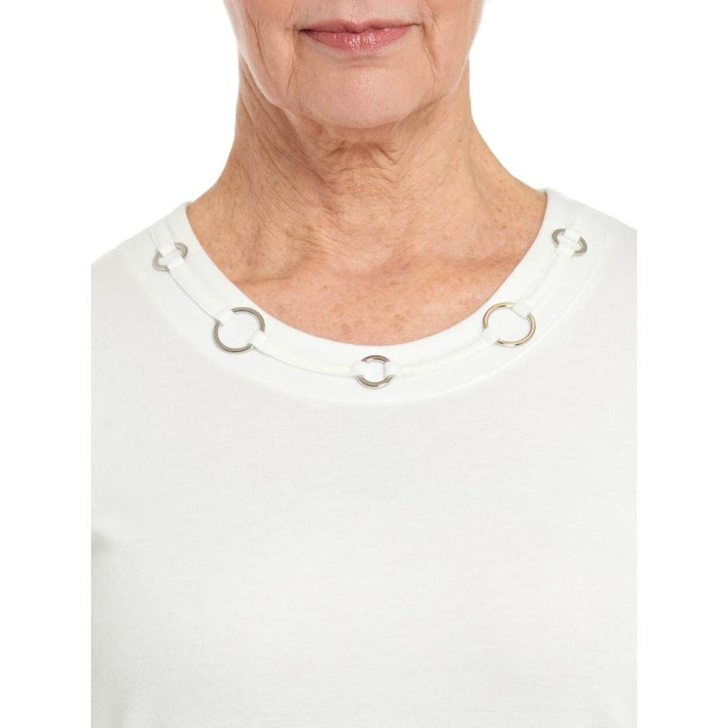 TIGI Circle Neckline Top - Ivory - Beales department store