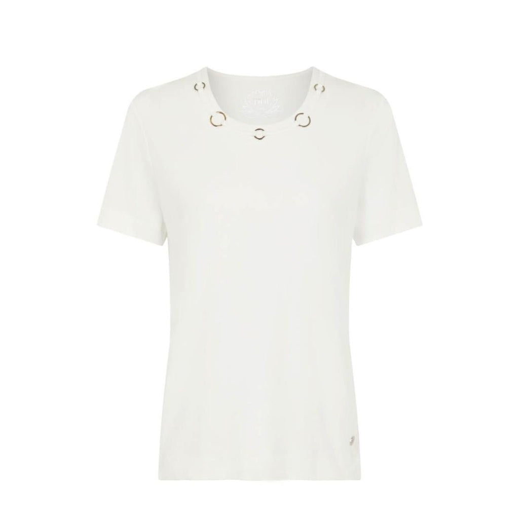 TIGI Circle Neckline Top - Ivory - Beales department store