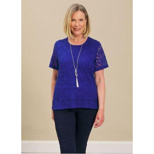 TIGI Corded Lace Top - Ultramarine - Beales department store