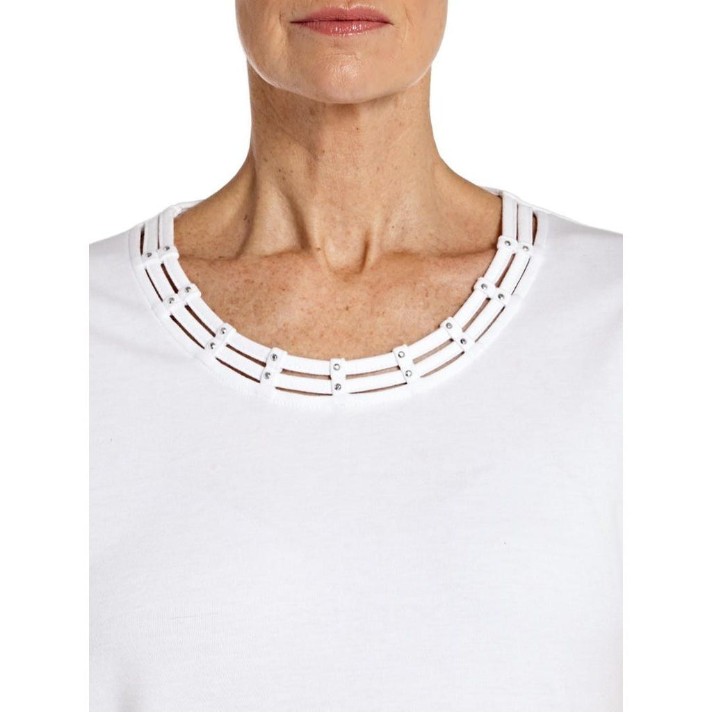 TIGI Diamante Cut - Out Neck Top - Beales department store