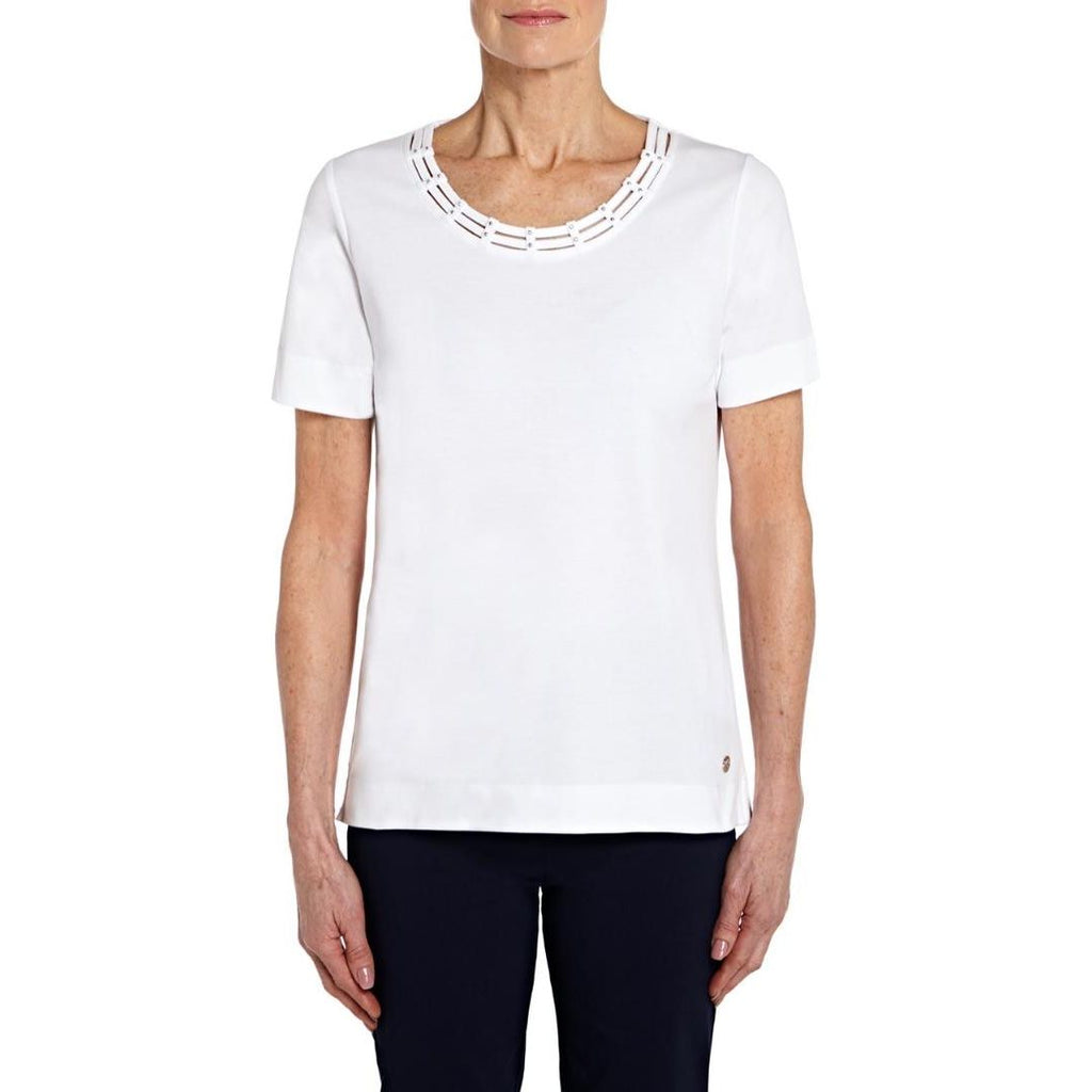 TIGI Diamante Cut - Out Neck Top - Beales department store