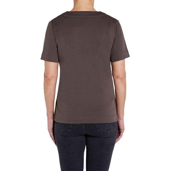 TIGI Embroided V-Neck Top - Truffle - Beales department store