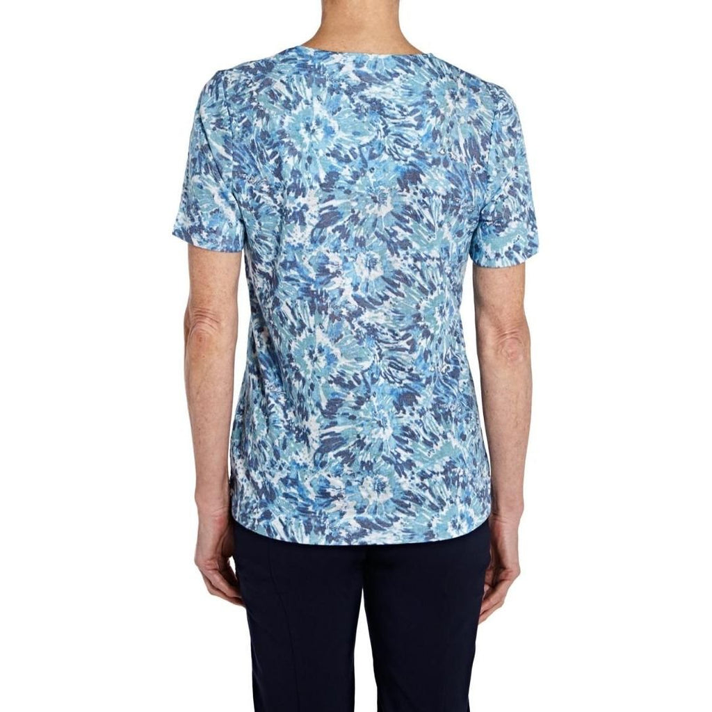 TIGI Lagoon Printed V - Neck Top - Beales department store