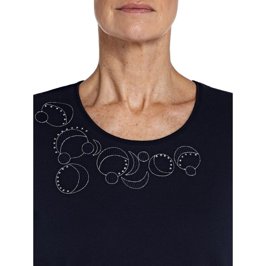 TIGI Navy Embroidery Top - Beales department store