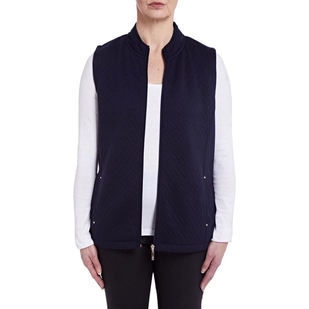 TIGI Navy Jacquard Quilted Jacket - Beales department store