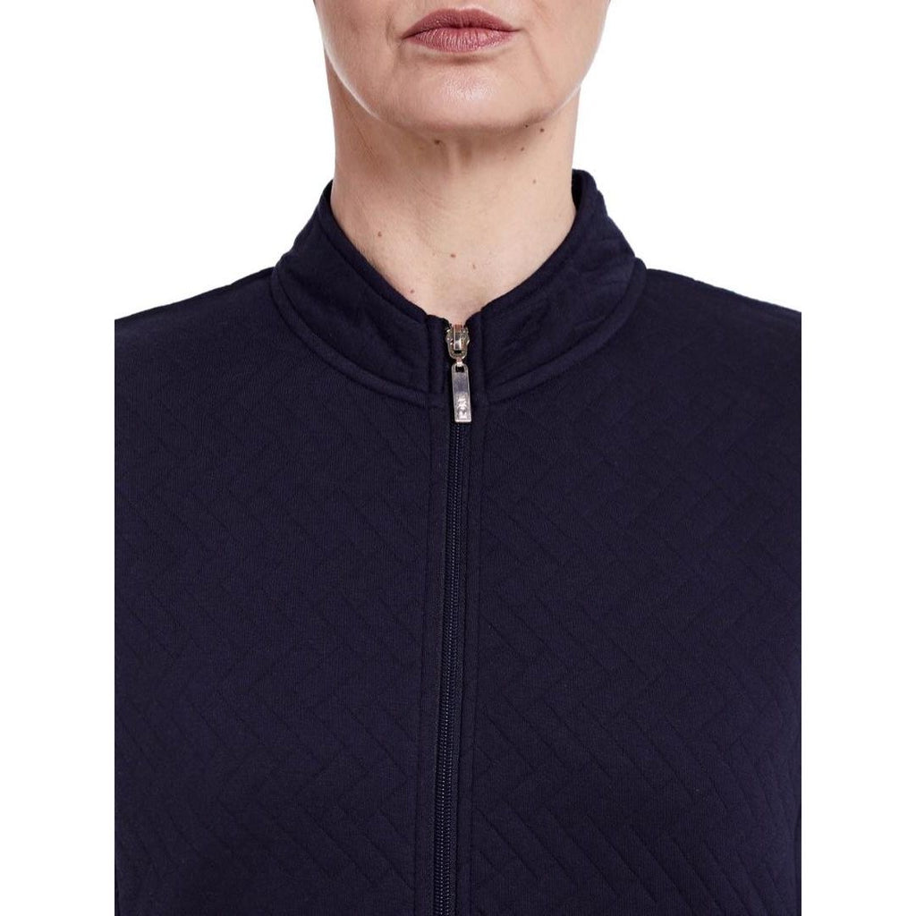 TIGI Navy Jacquard Quilted Jacket - Beales department store