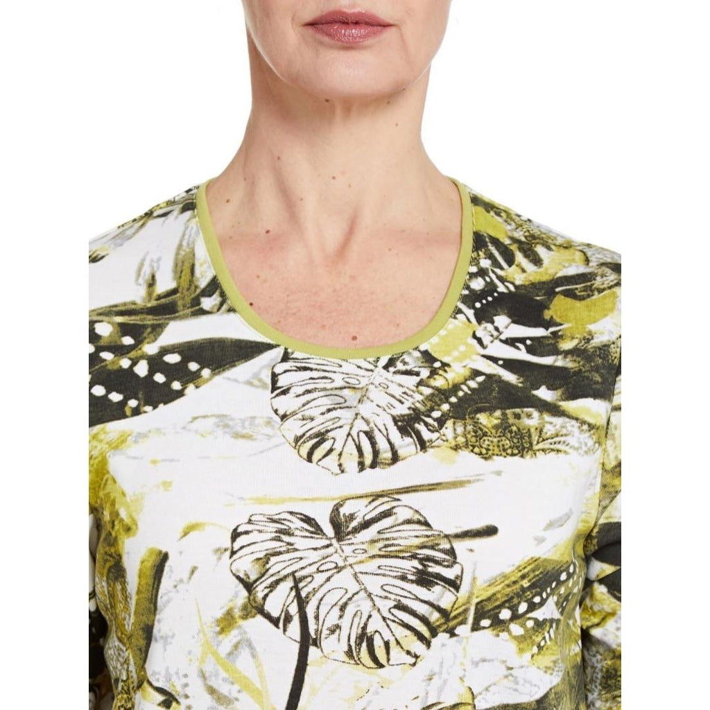 TIGI Ribbed Jungle-Print Top - Beales department store