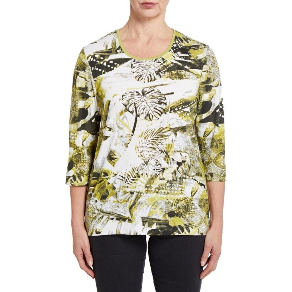 TIGI Ribbed Jungle-Print Top - Beales department store