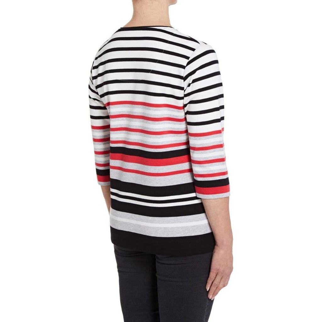 TIGI Striped Round Neck Top - Beales department store