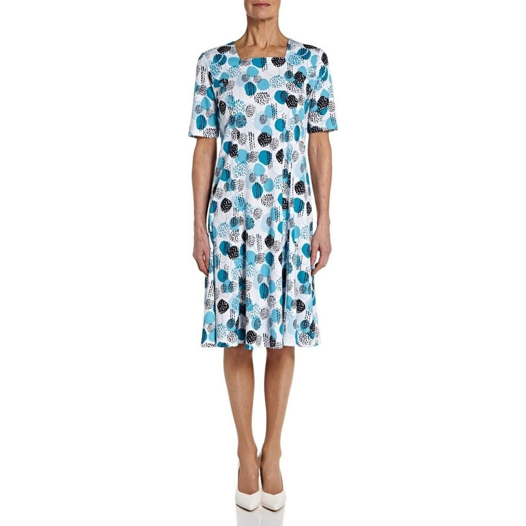 TIGI White Circle Print Dress - Beales department store