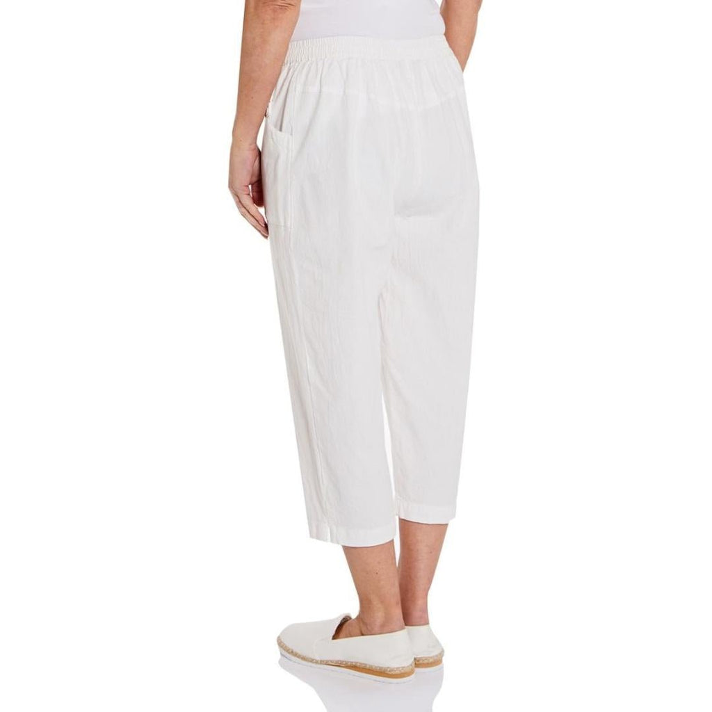 TIGI White Cotton Cropped Trousers - Beales department store