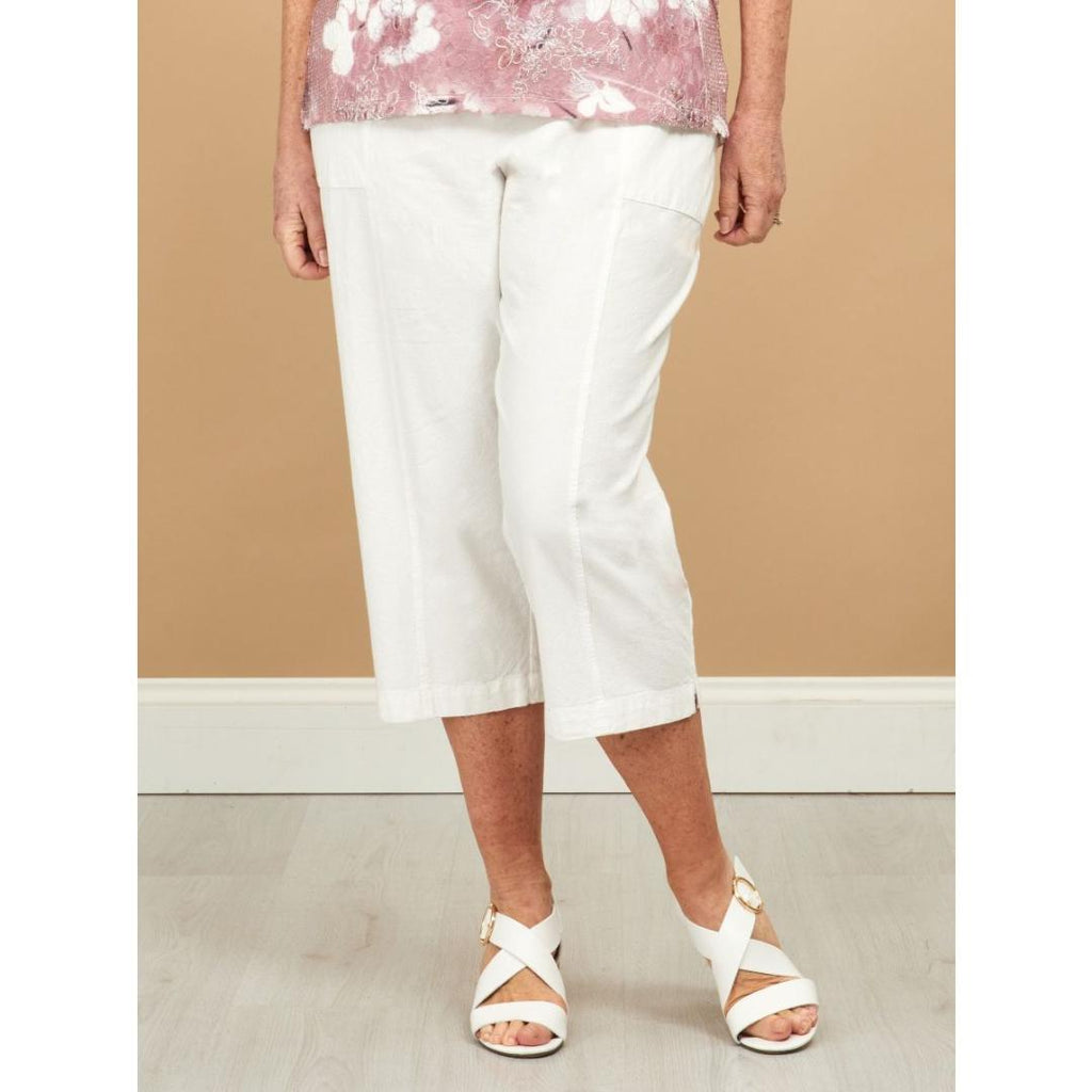 TIGI White Cotton Cropped Trousers - Beales department store