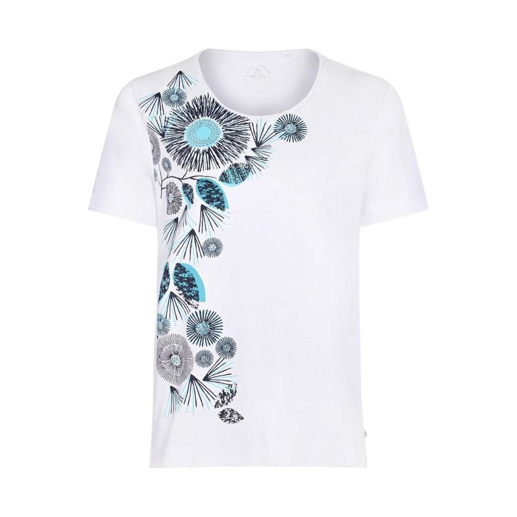 TIGI White Flower Print T-Shirt - Beales department store