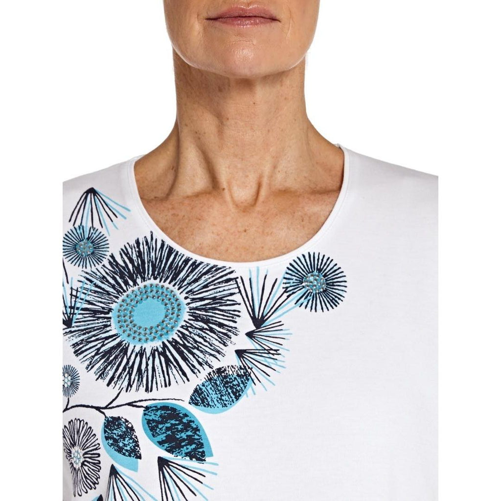 TIGI White Flower Print T-Shirt - Beales department store