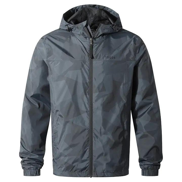 Tog 24 Craven Mens Waterproof Packaway Jacket - Dark Indigo Block Camo Print - Beales department store