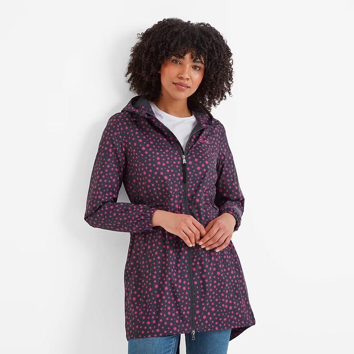 Tog 24 Kilnesy Womens Waterproof Jacket - Magenta Pink Star Print - Beales department store