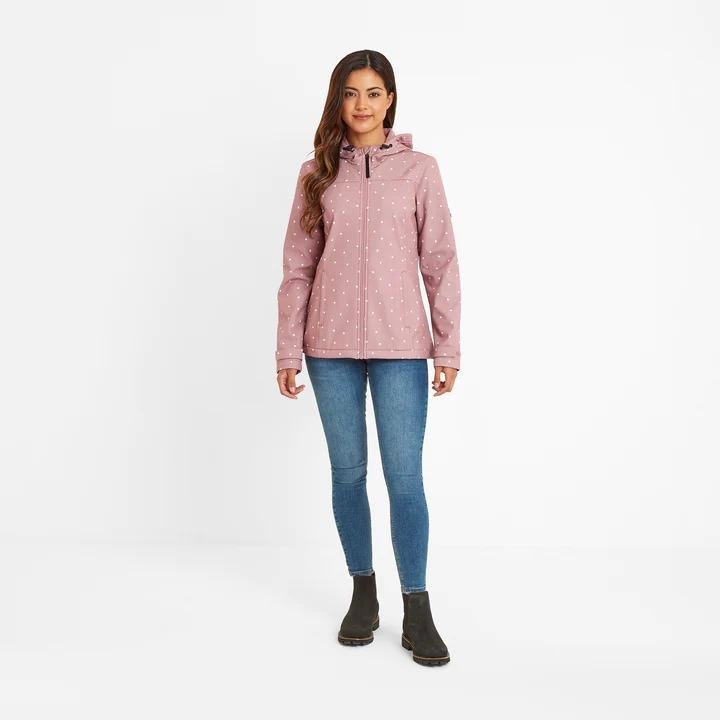 TOG24 Addingham Womens Softshell Hoody - Faded Pink Spot - Beales department store