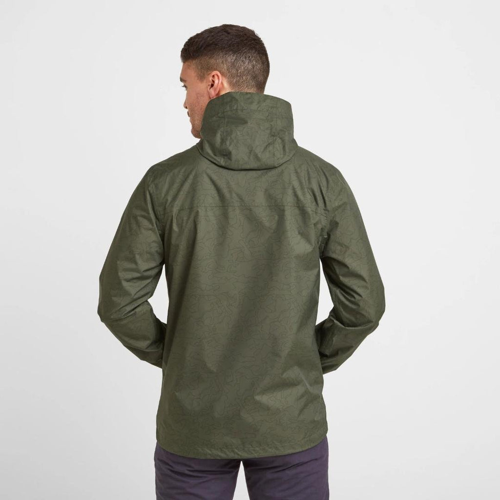 Tog24 Craven Mens Waterproof Packaway Jacket - Khaki Outline Camo - Beales department store