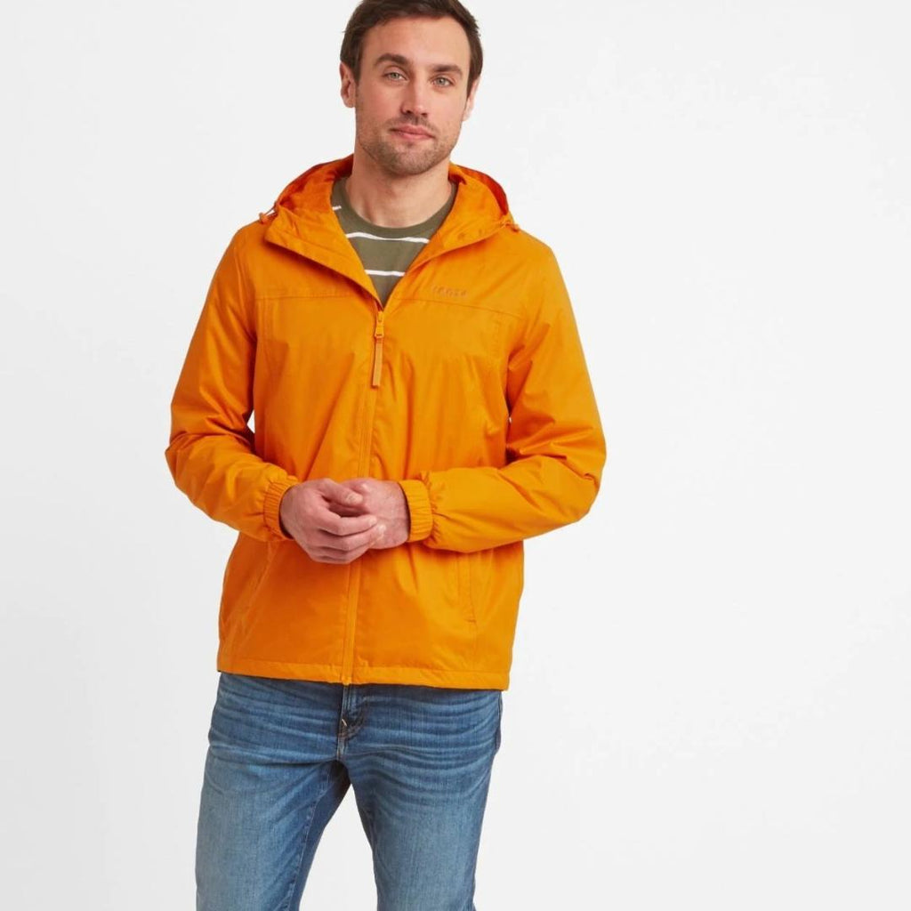 Tog24 Craven Mens Waterproof Packaway Jacket - Orange Sunset - Beales department store