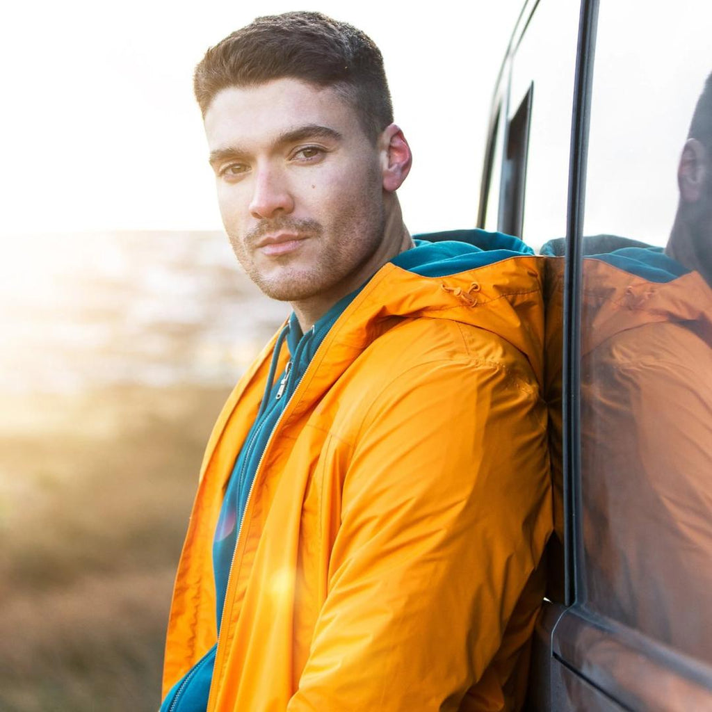 Tog24 Craven Mens Waterproof Packaway Jacket - Orange Sunset - Beales department store