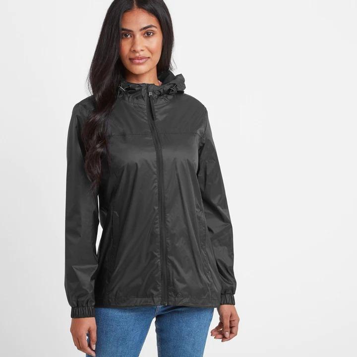 TOG24 Craven Womens Waterproof Packaway Jacket - Black - Beales department store