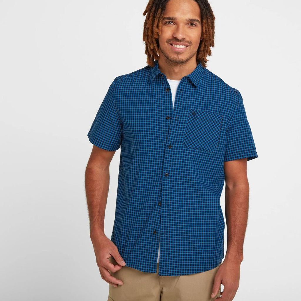 Tog24 Foster Mens Check Shirt - Blue Jewel - Beales department store