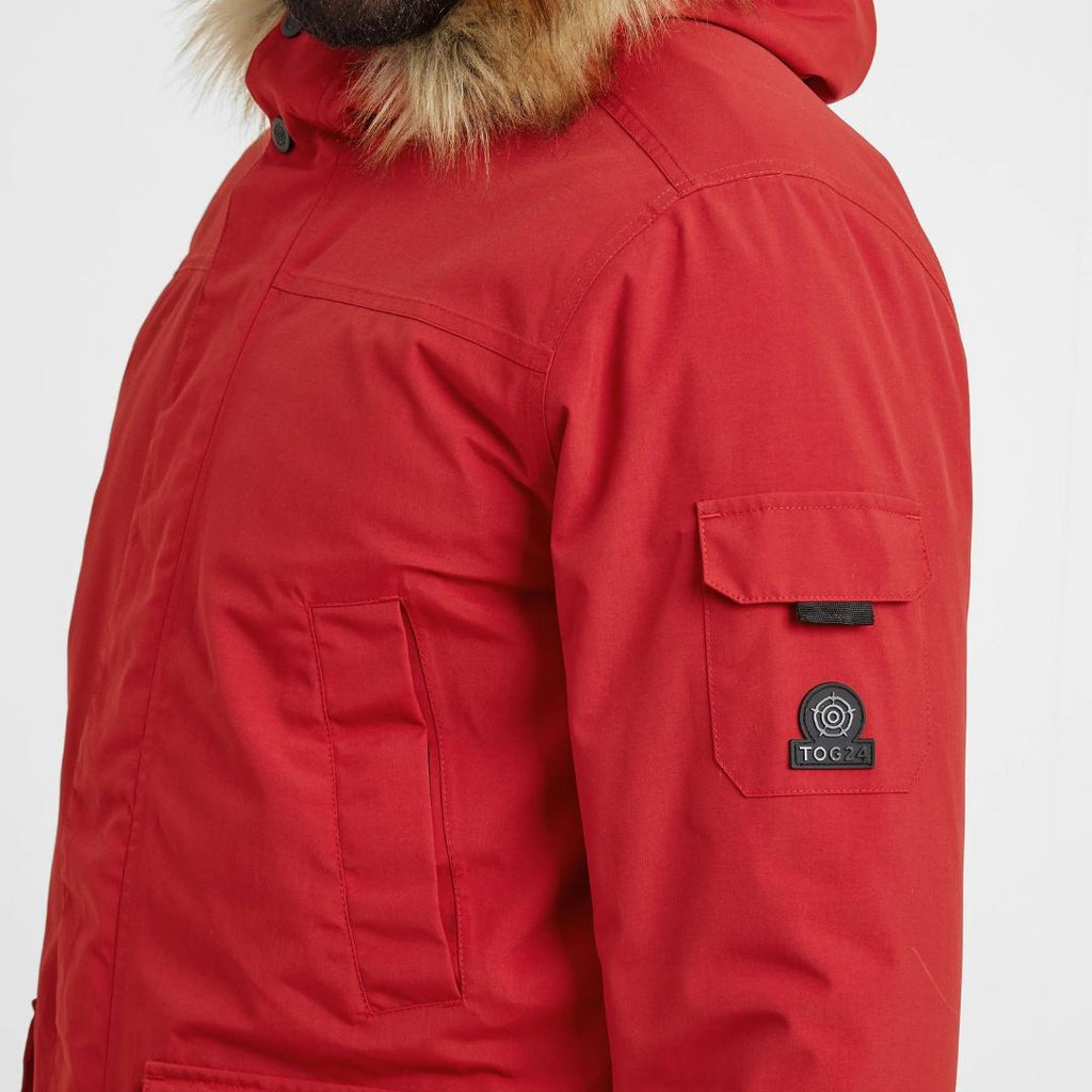 Tog24 Garrick Mens Waterproof Parka - Chilli Red - Beales department store