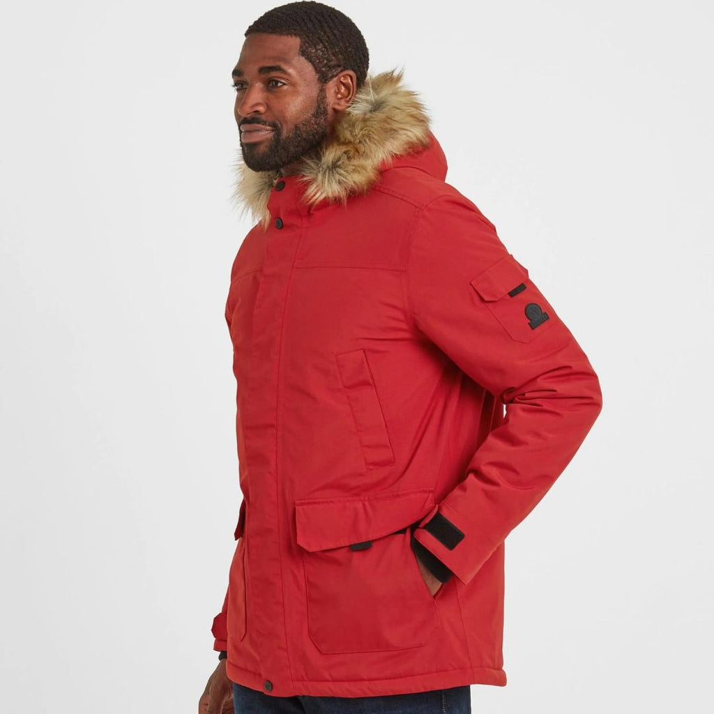 Tog24 Garrick Mens Waterproof Parka - Chilli Red - Beales department store