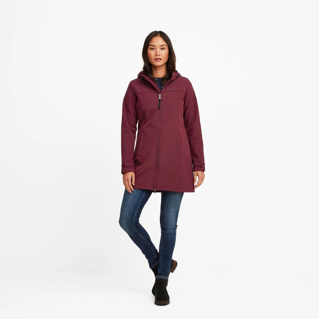 Tog24 Keld Womens Softshell Long Jacket - Rioja - Beales department store