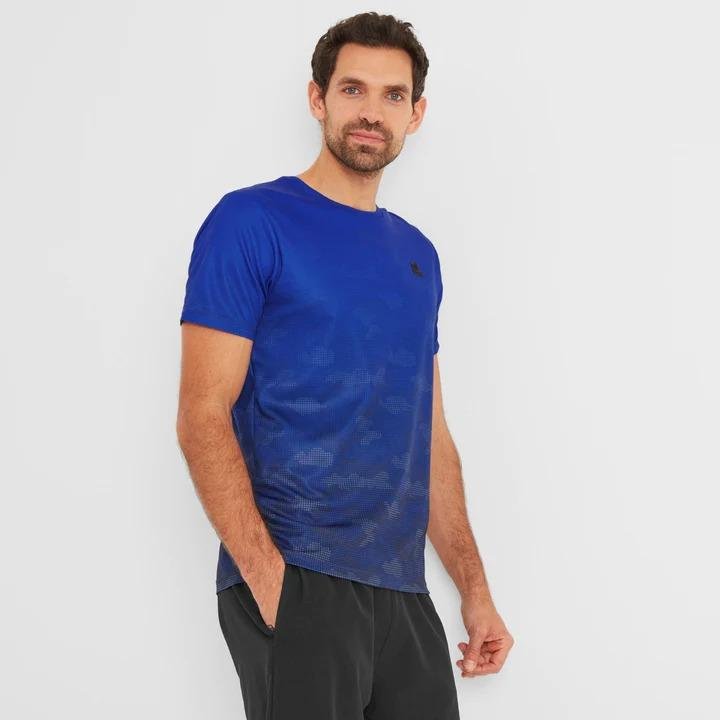 TOG24 Kildwick Mens Tech T-Shirt - Sapphire Blue Dot Camo - Beales department store