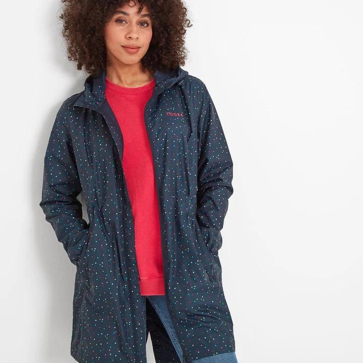 TOG24 Kilnsey Womens Waterproof Jacket - Dark Indigo Confetti Spot - Beales department store