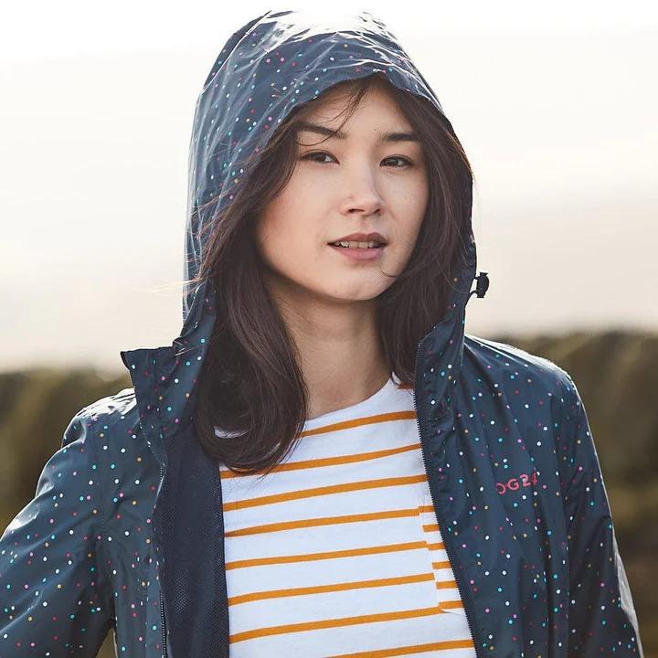 TOG24 Kilnsey Womens Waterproof Jacket - Dark Indigo Confetti Spot - Beales department store