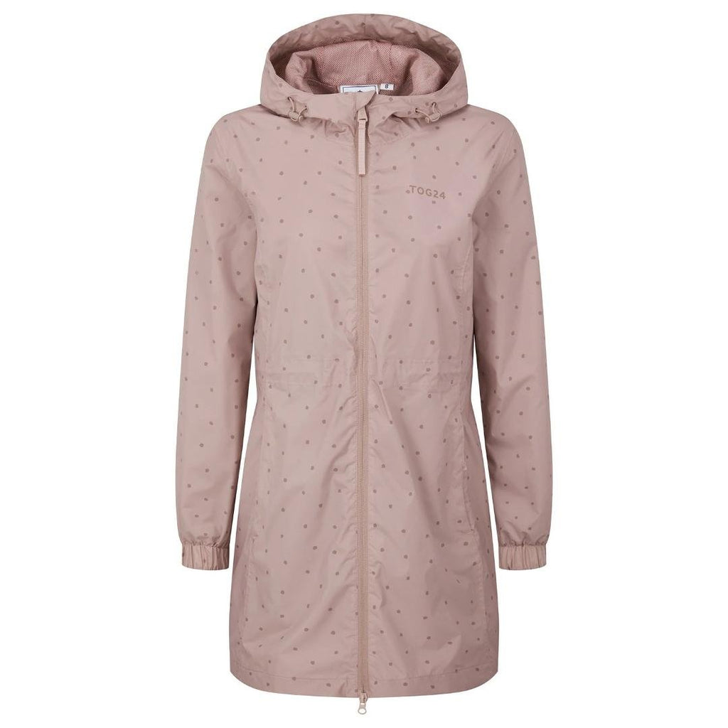 Tog24 Kilnsey Womens Waterproof Jacket - Faded Pink Spot - Beales department store