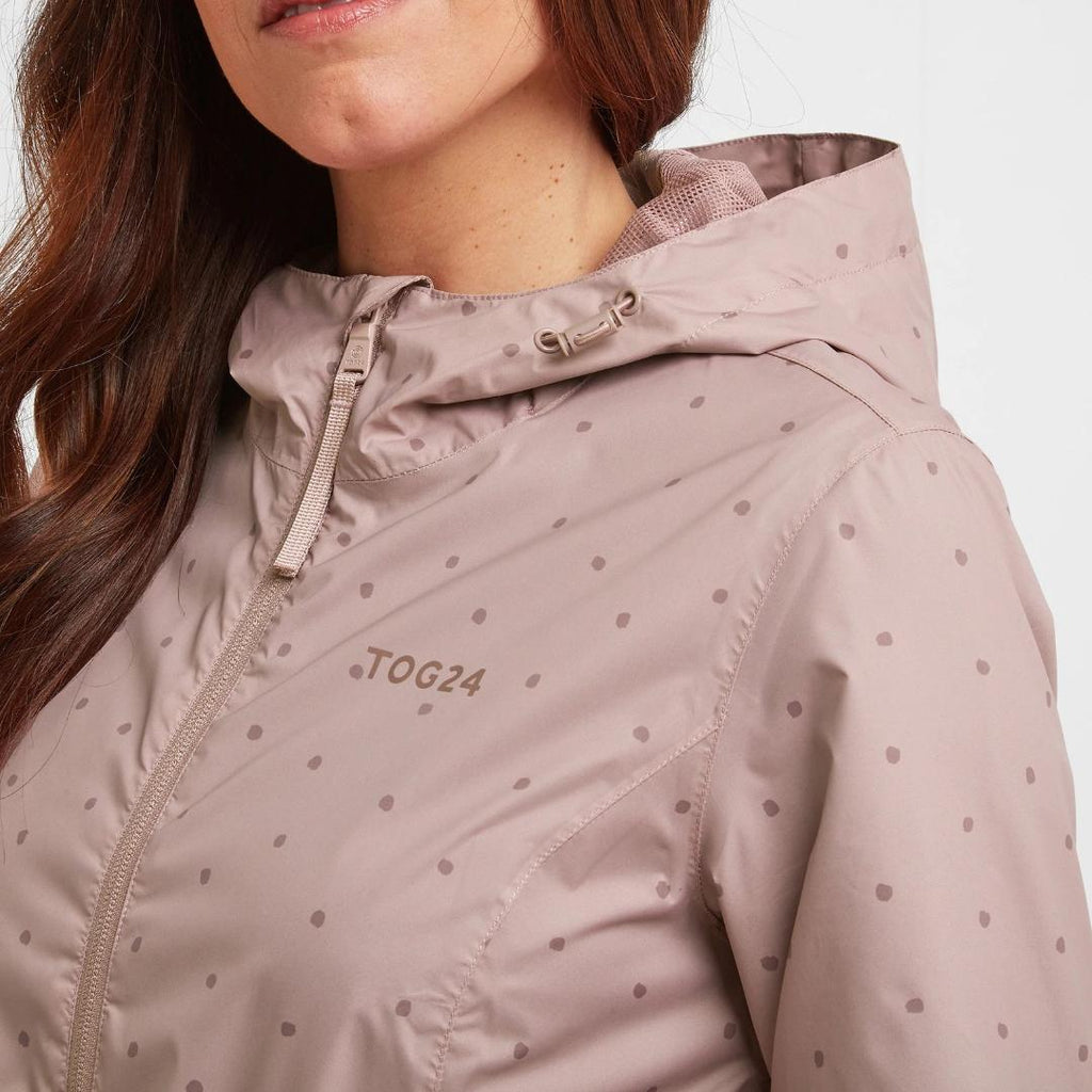 Tog24 Kilnsey Womens Waterproof Jacket - Faded Pink Spot - Beales department store