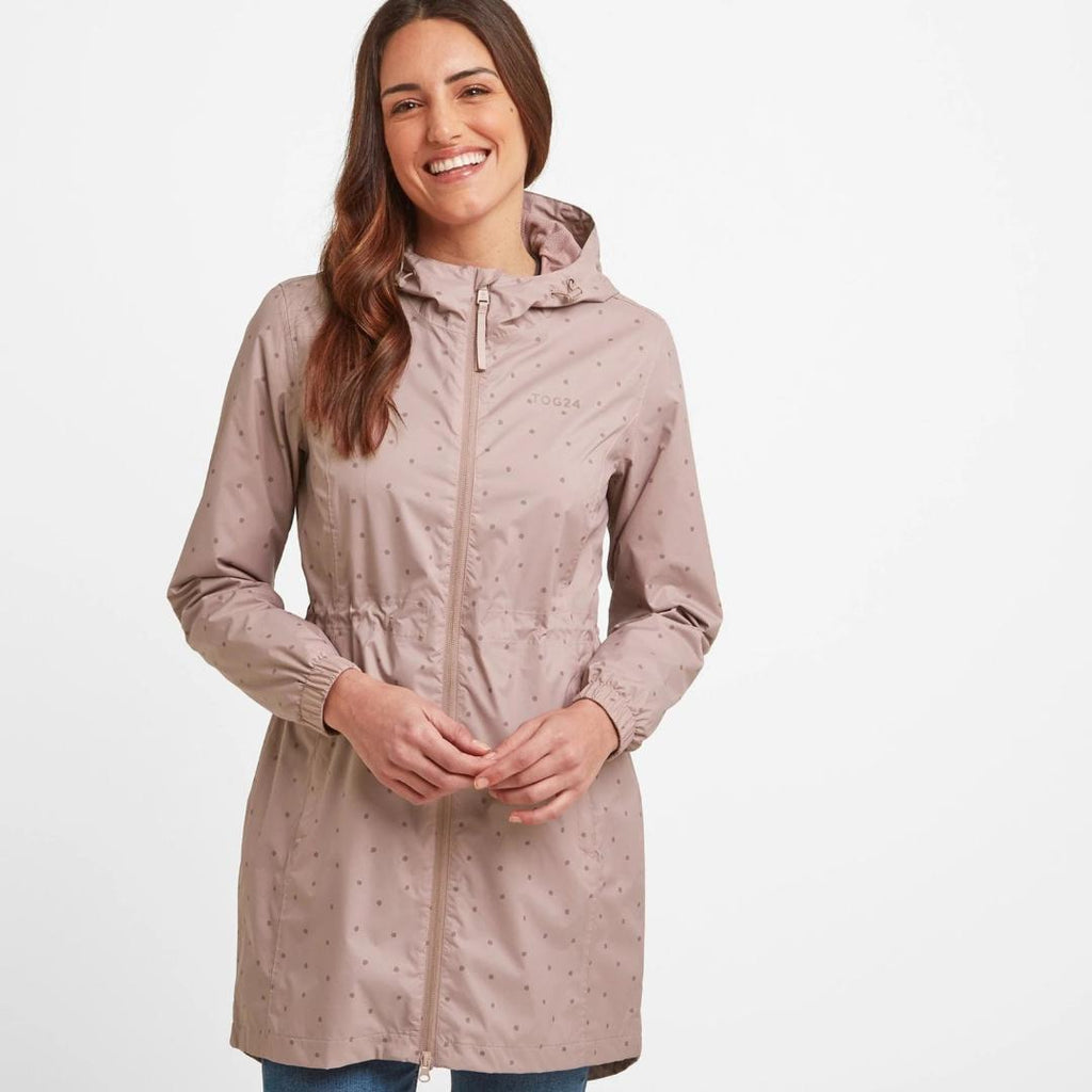 Tog24 Kilnsey Womens Waterproof Jacket - Faded Pink Spot - Beales department store