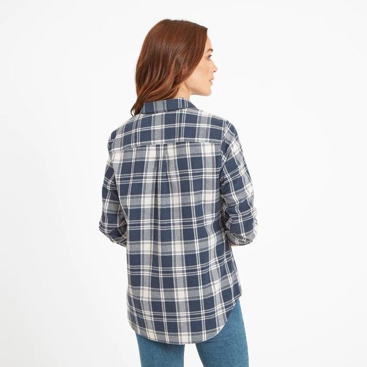 TOG24 Malia Womens Long Sleeve Shirt - Navy Marl Check - Beales department store