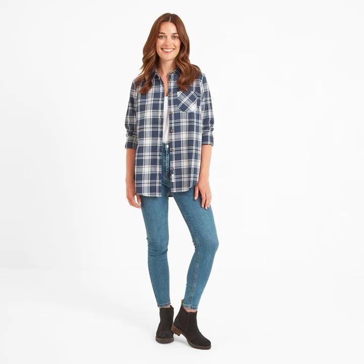 TOG24 Malia Womens Long Sleeve Shirt - Navy Marl Check - Beales department store