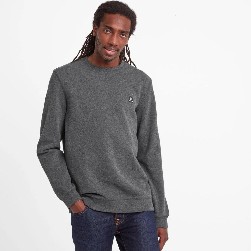 Tog24 Mellor Mens Sweat - Dark Grey Marl - Beales department store