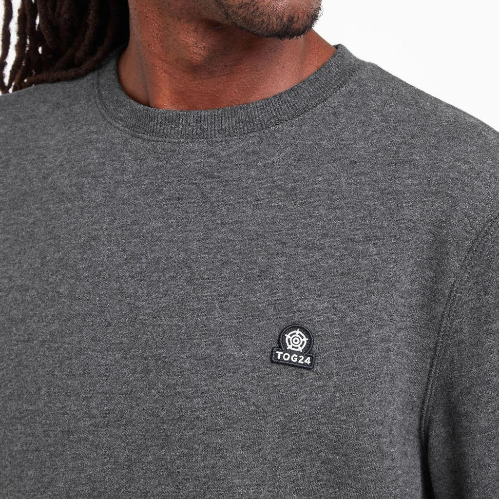 Tog24 Mellor Mens Sweat - Dark Grey Marl - Beales department store