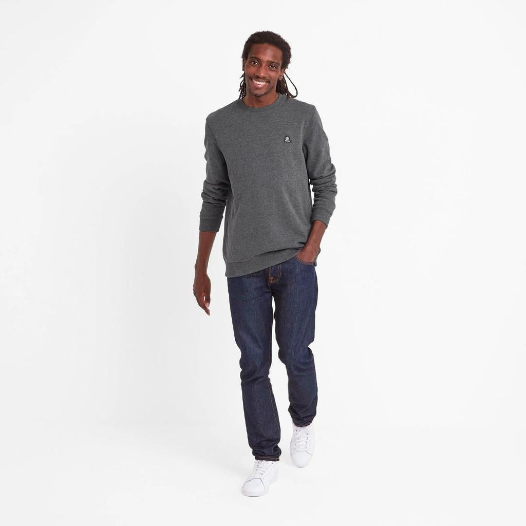 Tog24 Mellor Mens Sweat - Dark Grey Marl - Beales department store