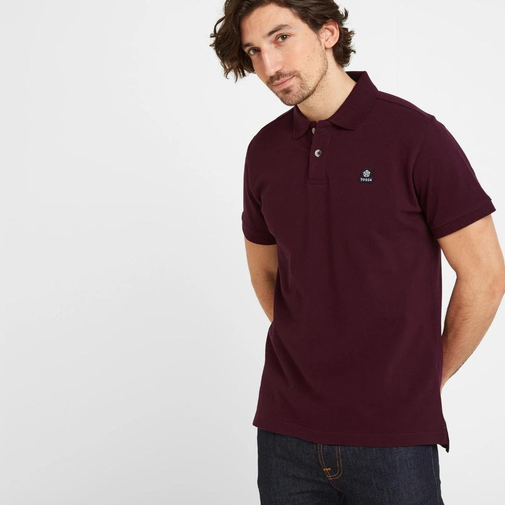 Tog24 Percy Mens Pique Polo Shirt - Deep Port - Beales department store